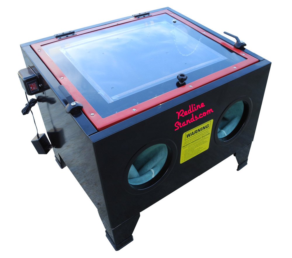 Redline RE26 Benchtop Sandblasting Cabinet - Glass Bead Media Blaster for Metal, Wood & Auto Restoration | Perfect for DIY Projects & Professional Workshops