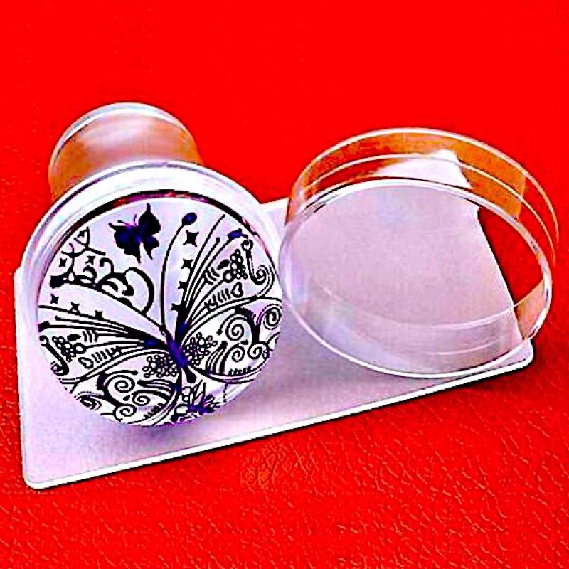 Clear Large 4cm Diameter Stamper & Scraper - Perfect for Nail Art, DIY Crafts, and Clay Modeling