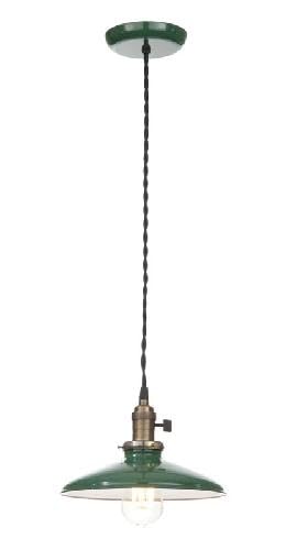 B&P Lamp® Black Porcelain Pendant Light Fixture with Shade - 10 Inch Diameter, Includes Socket, Cord & Canopy - Perfect for Kitchen Island, Dining Room, or Entryway Lighting