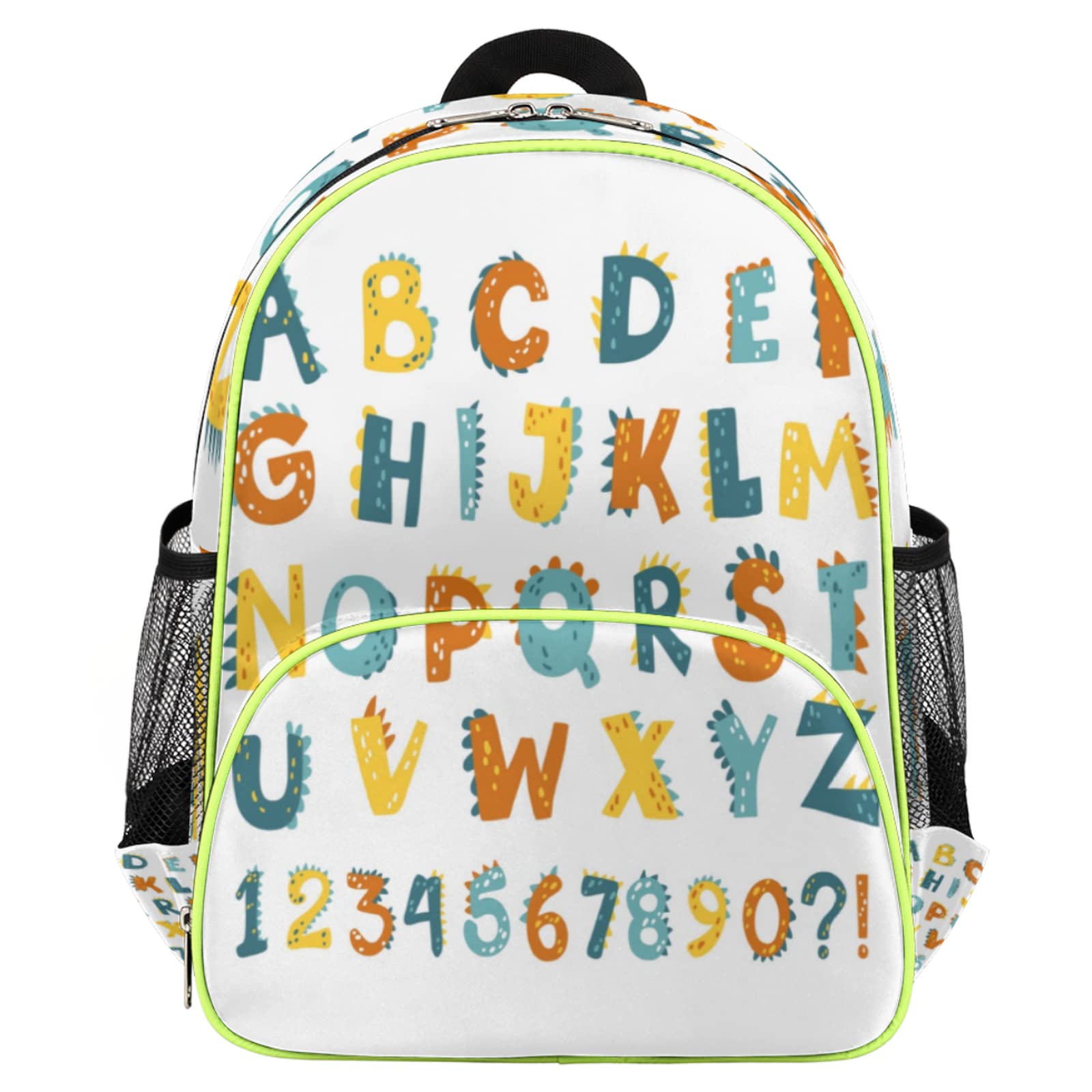 Dinosaur Alphabet Kids Backpack - Toddler & Children's School Bag with Chest Strap, Educational Bookbag for Kindergarten & Preschool Boys & Girls - Perfect for School, Travel & Outdoor Adventures