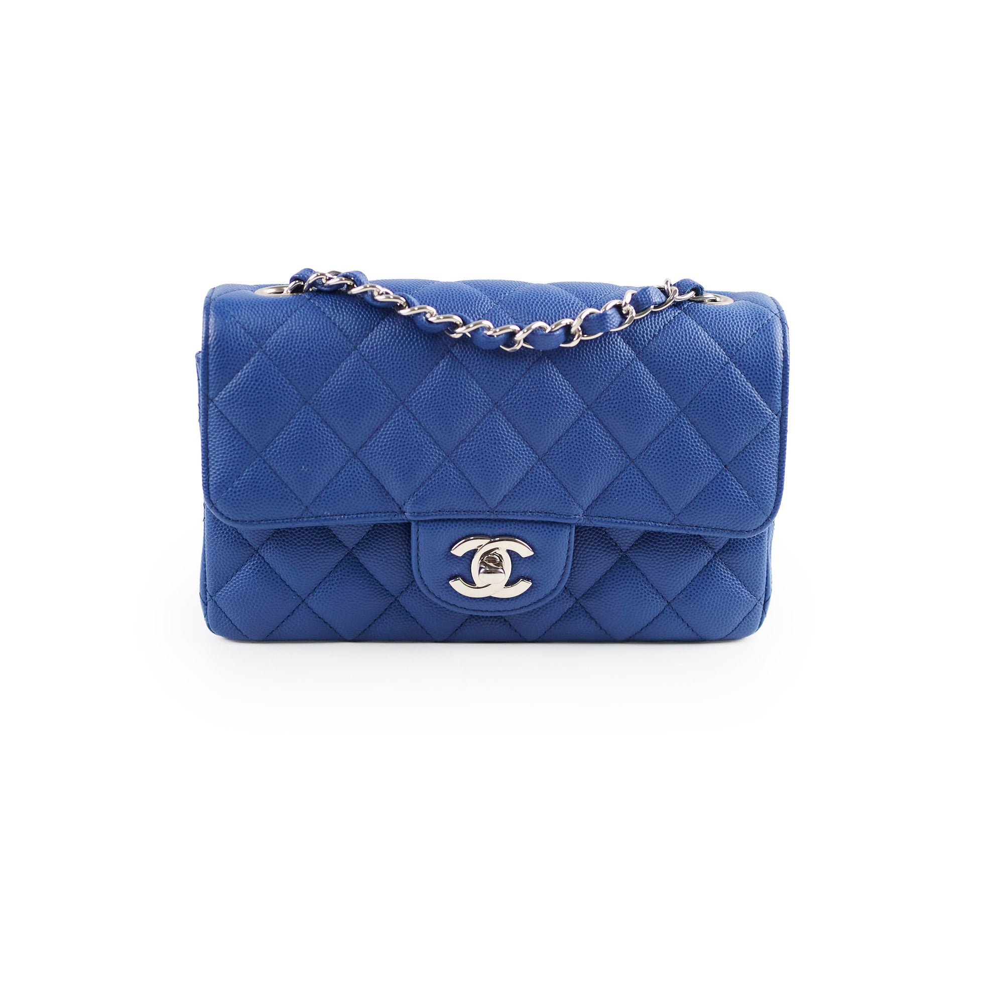 Chanel Mini Rectangular Caviar Leather Crossbody Bag in Blue - Perfect for Evening Events & Luxury Fashion Accessories
