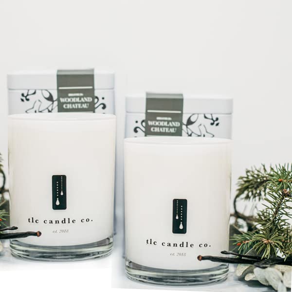 Premium Woodland Chateau Luxury 2-Wick Soy Candle - 11oz with 60-Hour Burn Time - Natural Scented Candles Gift Set for Home, Spa & Romantic Ambiance