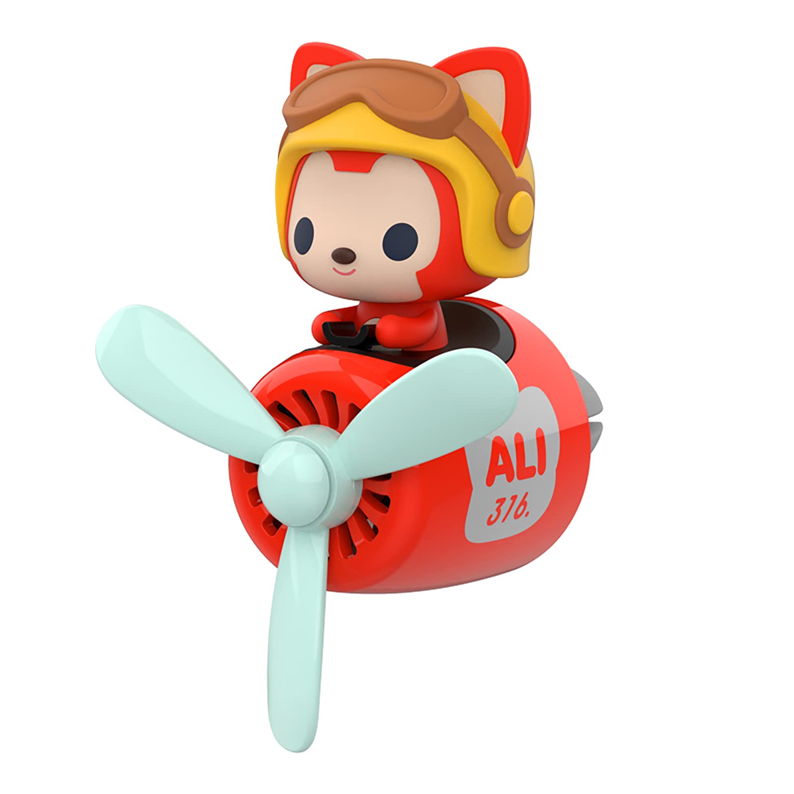 Cartoon Pilot Car Air Freshener - Red Fox Scented Automotive Air Vent Clip - Creative Car Perfume Decor for Vehicles | Perfect for Road Trips & Daily Commutes