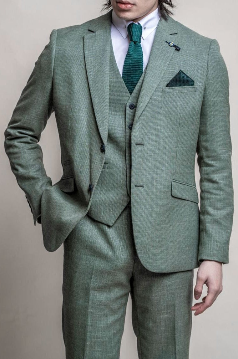 Cavani Miami Men's Sage Green Blazer | Slim Fit Casual Sports Coat | Perfect for Weddings, Business Meetings & Date Nights