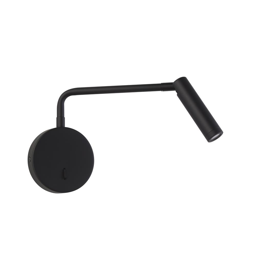 Blackfriars Adjustable Swing Arm LED Reading Light - Black/White - Perfect for Bedside, Office, and Study Room Lighting