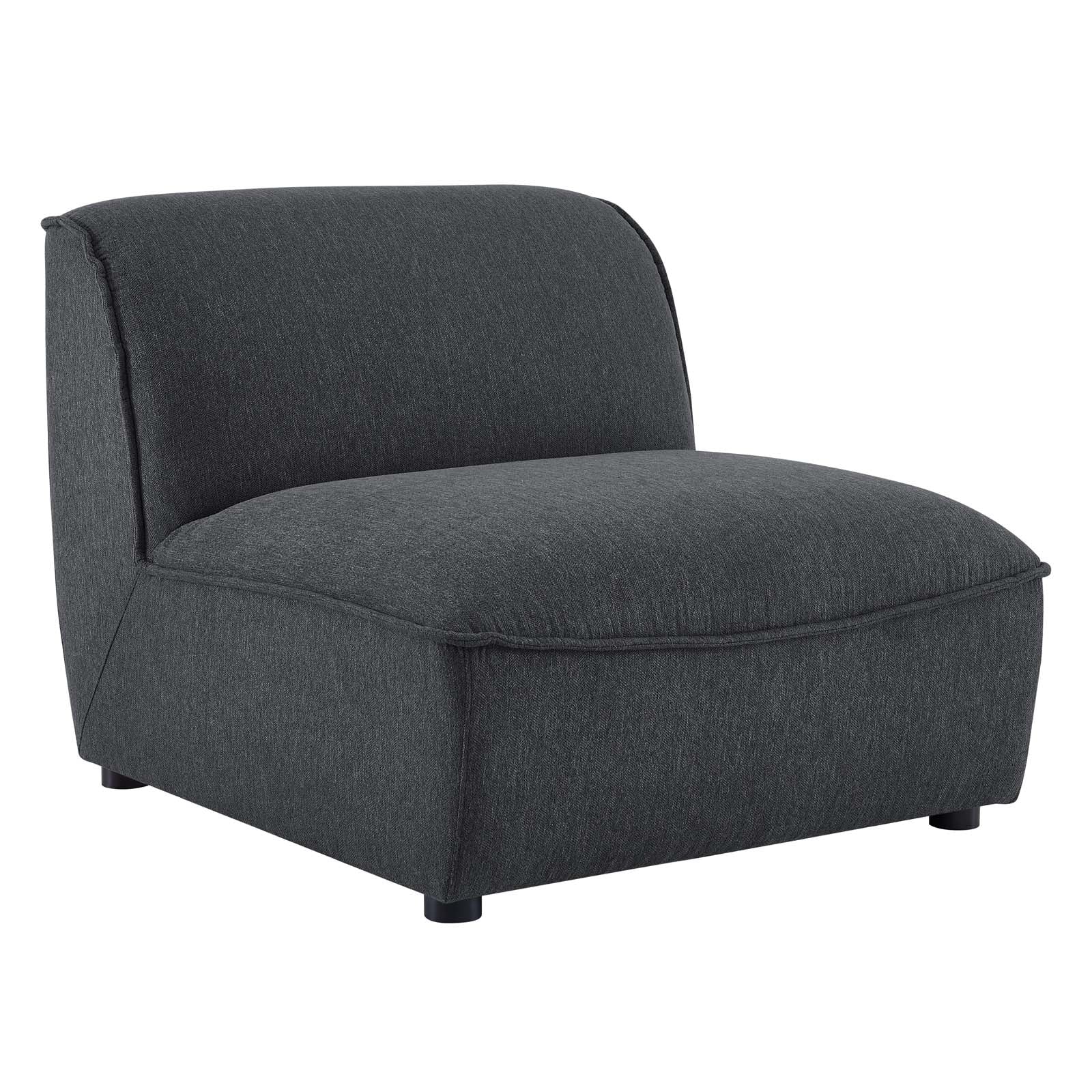 Comfortable Armless Chair for Living Room, Bedroom, Office - Modern Accent Chair with Sturdy Metal Legs - Perfect for Small Spaces, Reading Nook, or Waiting Area