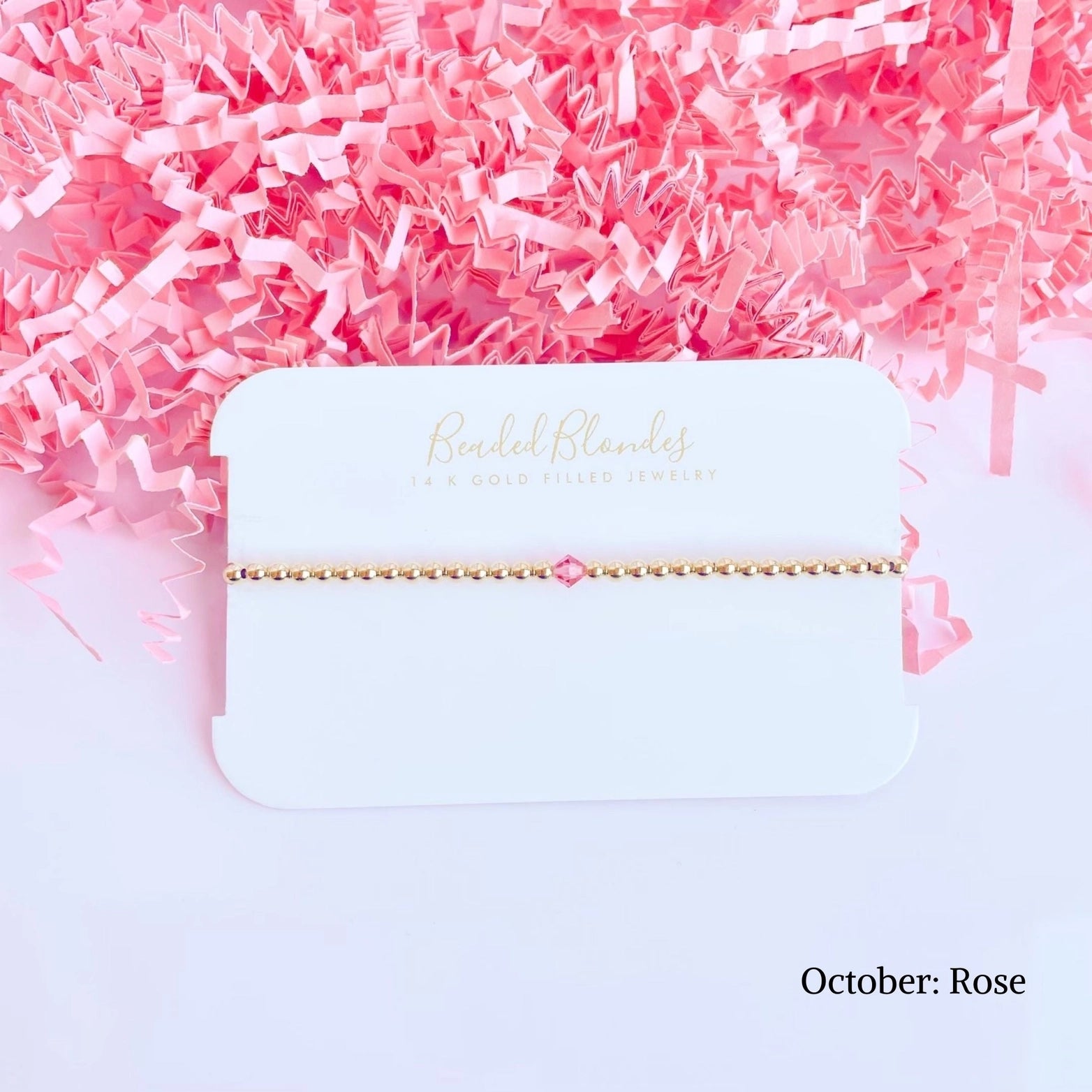 Swarovski October Birthstone Rose Gold Beaded Bracelet - Elegant Jewelry Gift for Women, Perfect for Birthdays, Anniversaries & Special Occasions