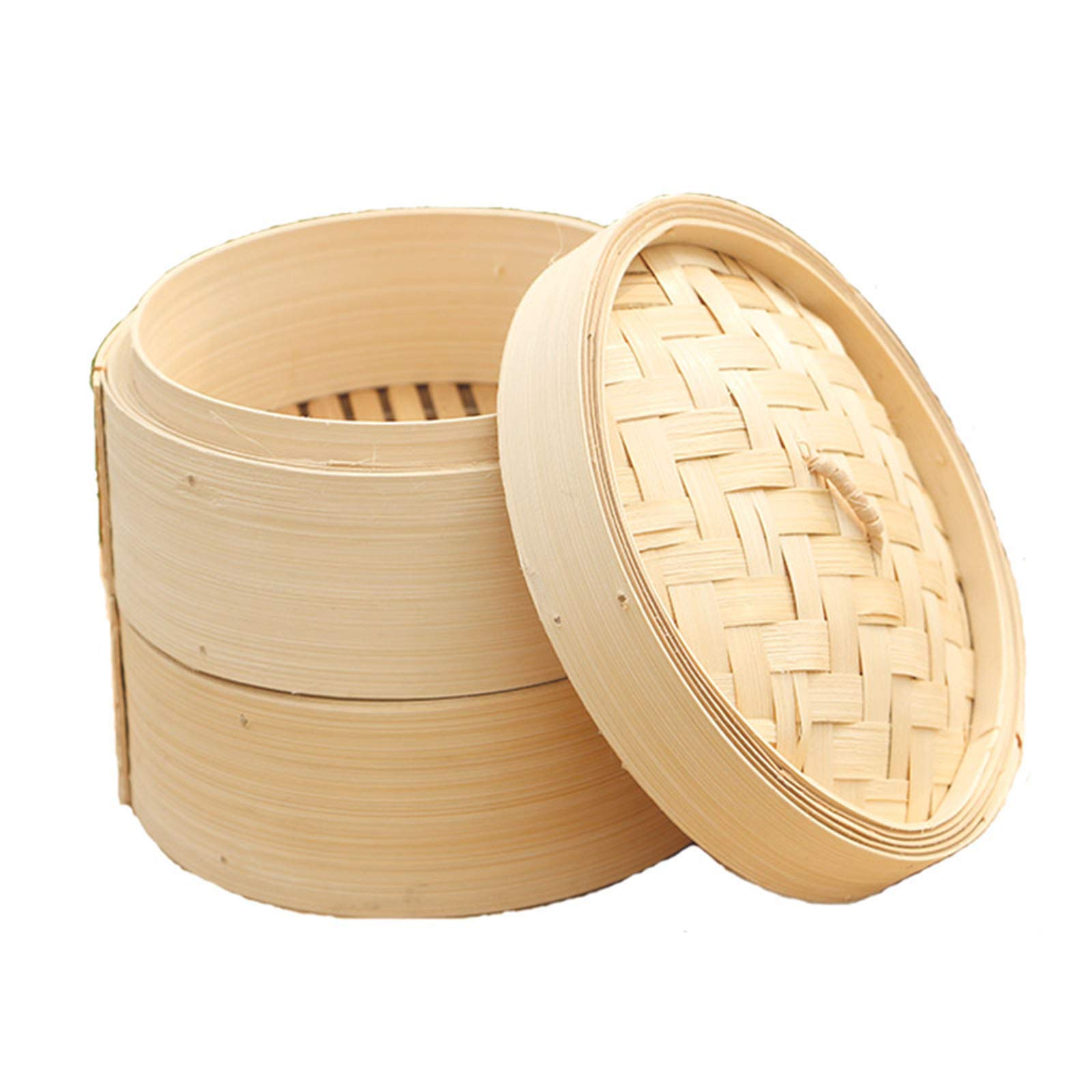 Premium Bamboo Steamer Basket - Handmade Traditional Chinese Cooking Tool for Dumplings, Buns, Fish & Vegetables | Healthy Commercial & Home Kitchen Steamer for Asian Cuisine | Perfect for Dim Sum, Bao Buns & Healthy Meal Prep