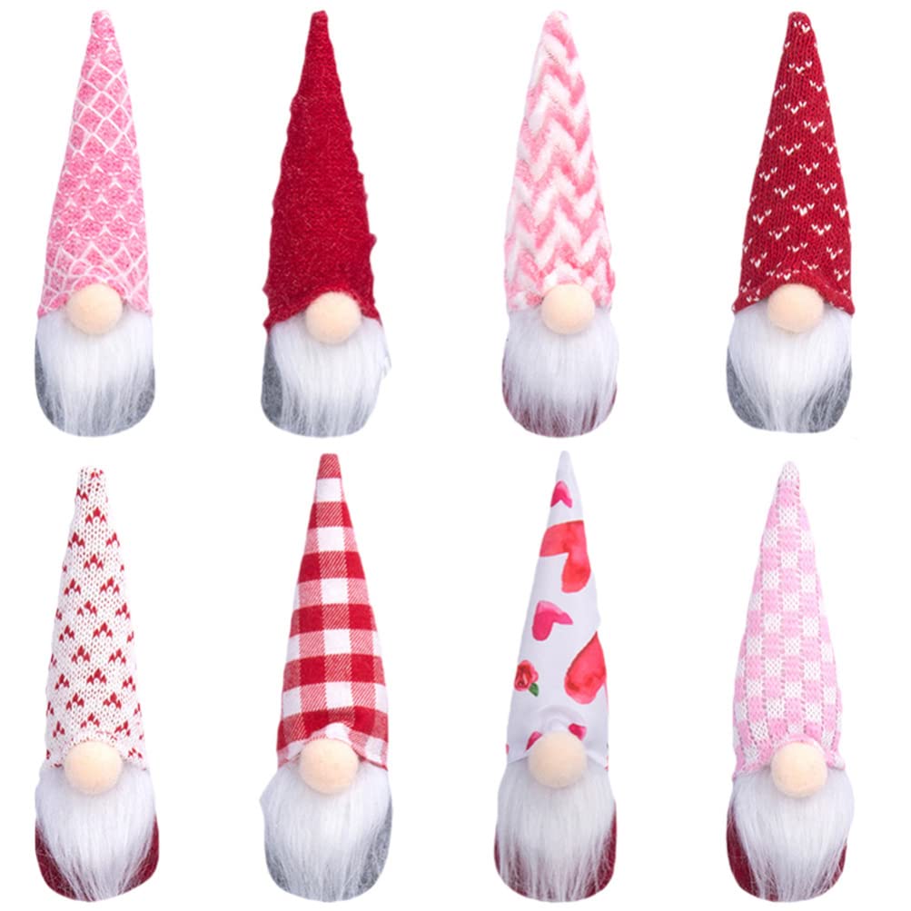 Valentine's Gnome Doll Ornaments - 8pcs Hanging Decor for Tree & Wedding Party