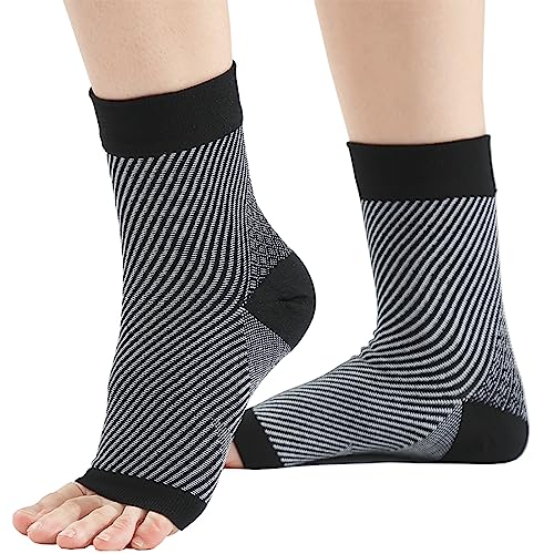 IDEOIP Neuropathy Socks Ankle Brace Compression Socks - Open Toe Pain Relief for Neuropathy & Plantar Fasciitis - Comfortable Support Socks for Diabetic Foot Care, Circulation & Daily Wear