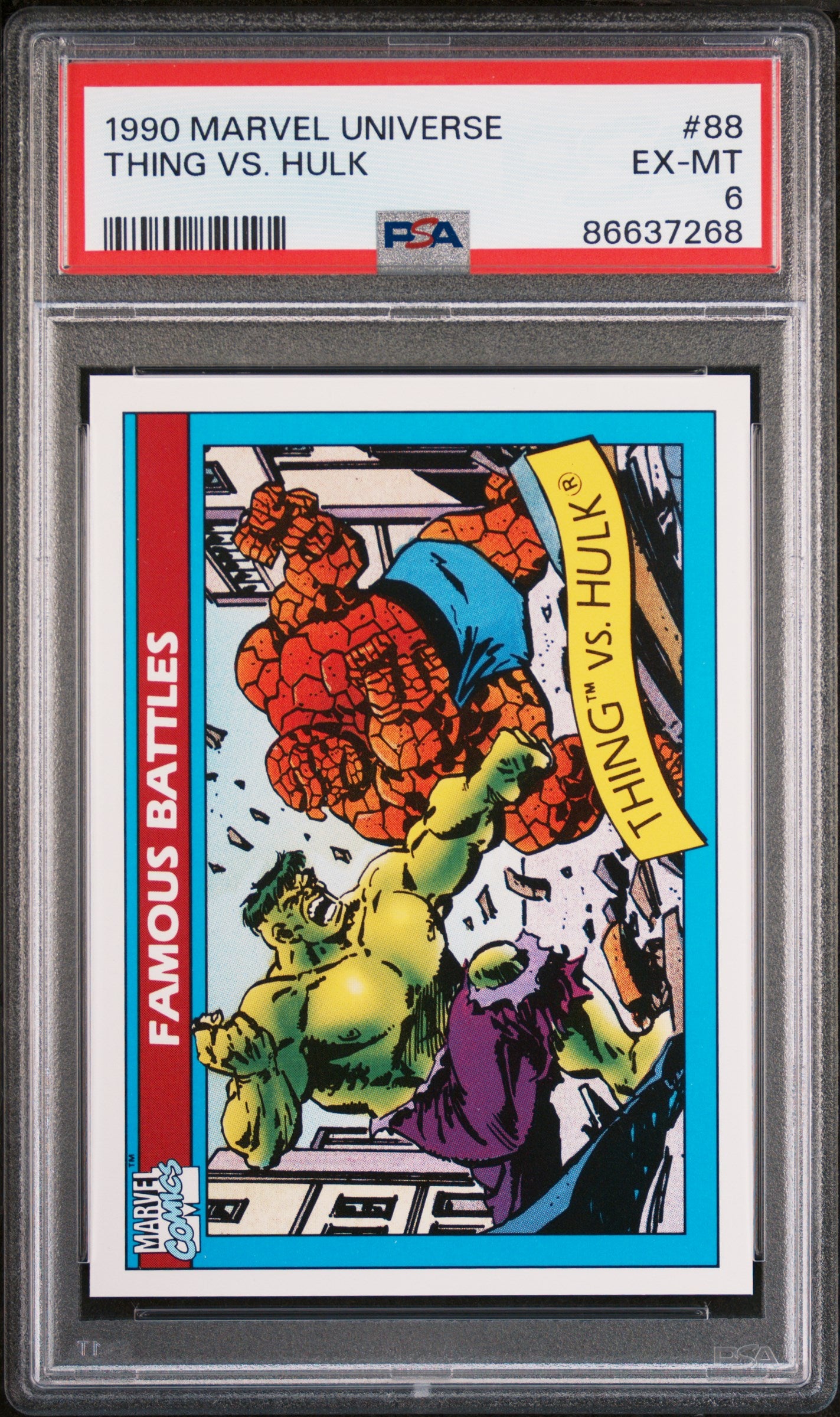 1990 MARVEL UNIVERSE THING VS. HULK #88 PSA 6 Graded Comic - Rare Collectible for Superhero Fans & Comic Book Collectors - Perfect for Display, Investment & Nostalgic Gift