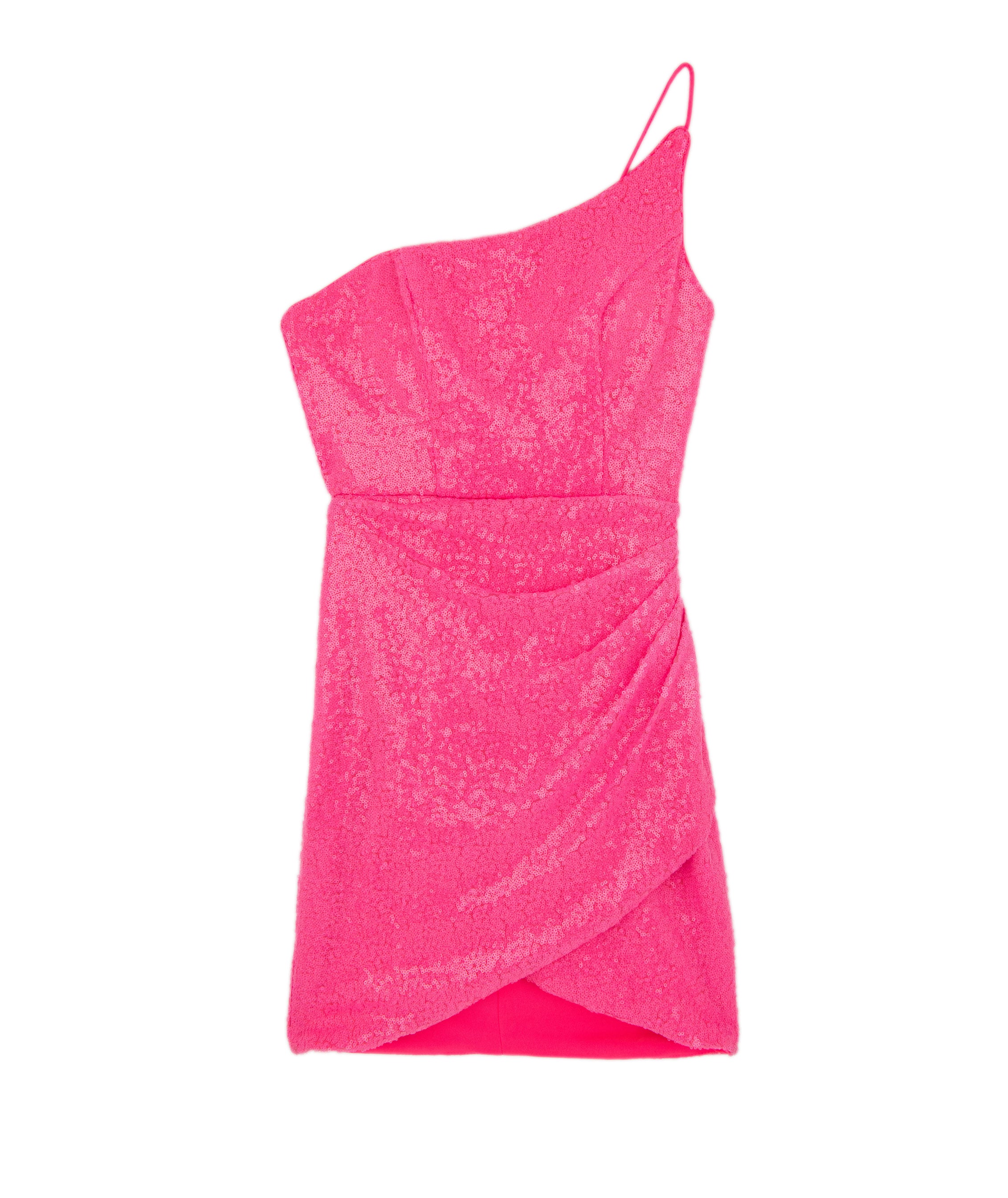 Alyce Women's Neon Pink One Shoulder Sequin Party Dress - Perfect for Evening Events, Prom, Cocktail Parties & Special Occasions