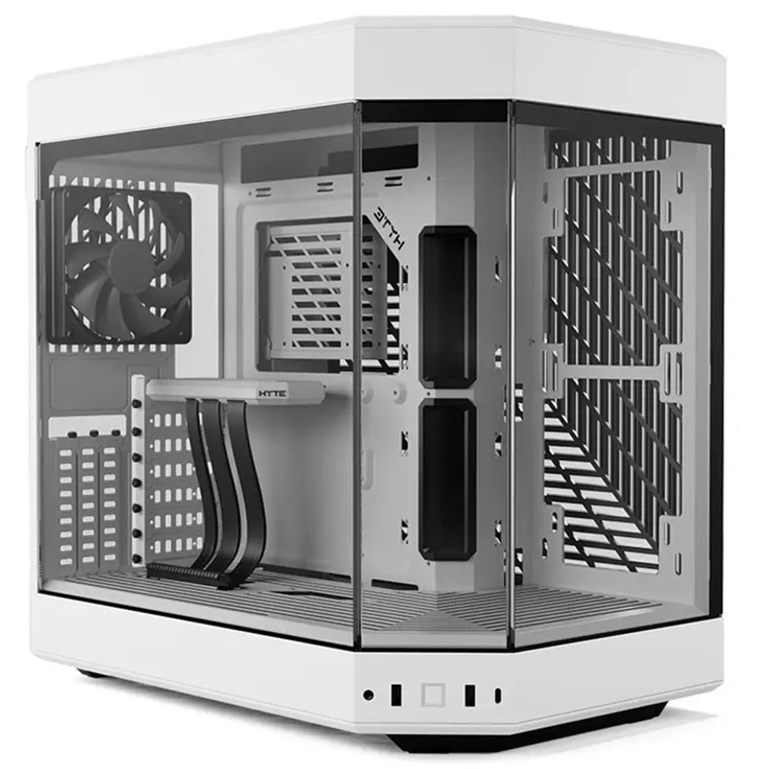 HYTE Y60 Snow White Tempered Glass Mid Tower Gaming PC Case - High Airflow Design, RGB Lighting, Vertical GPU Mount | Perfect for Gaming Rigs & Streaming Setups