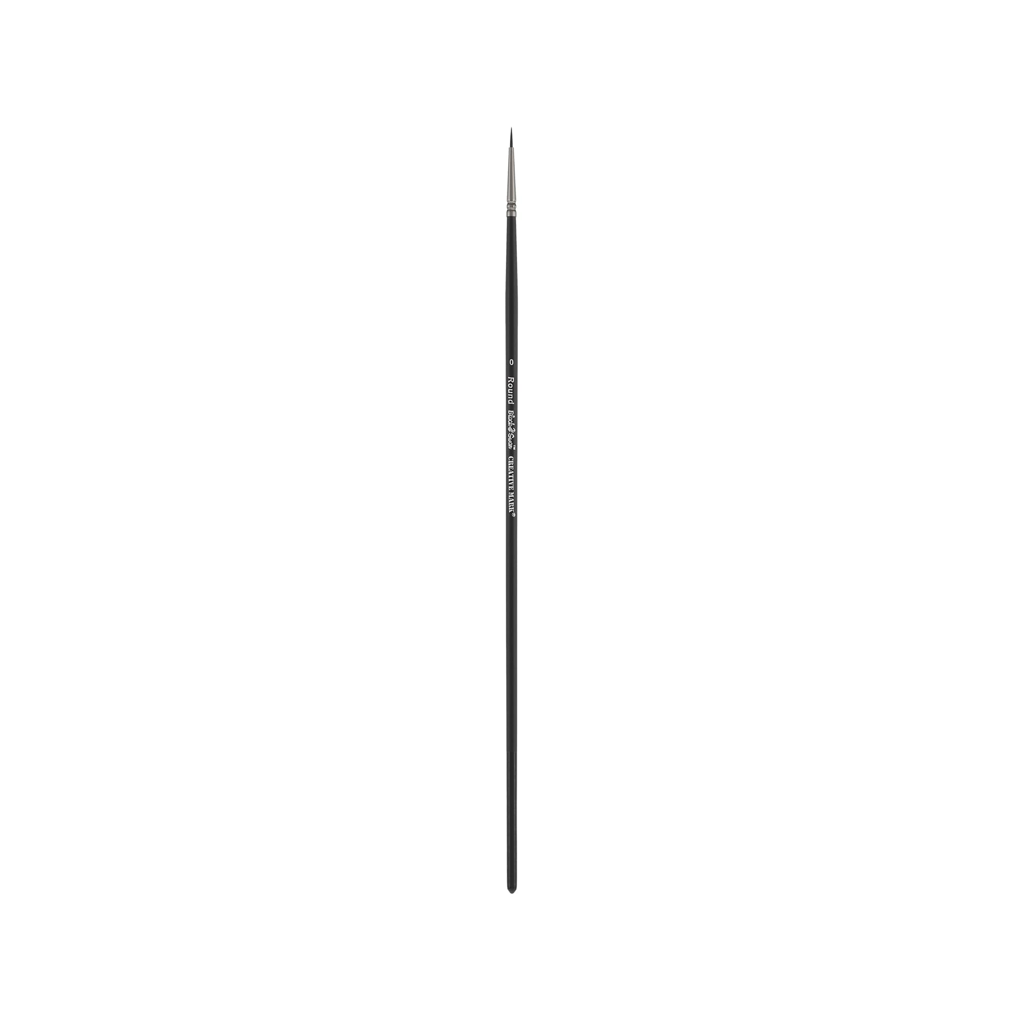 Black Swan Synthetic Red Sable Round Paint Brushes - Size #0 - Professional Artist Brushes for Oil, Acrylic & Heavy Body Media - Long Handle for Better Control - Perfect for Canvas Painting, Miniature Art & Detailed Work