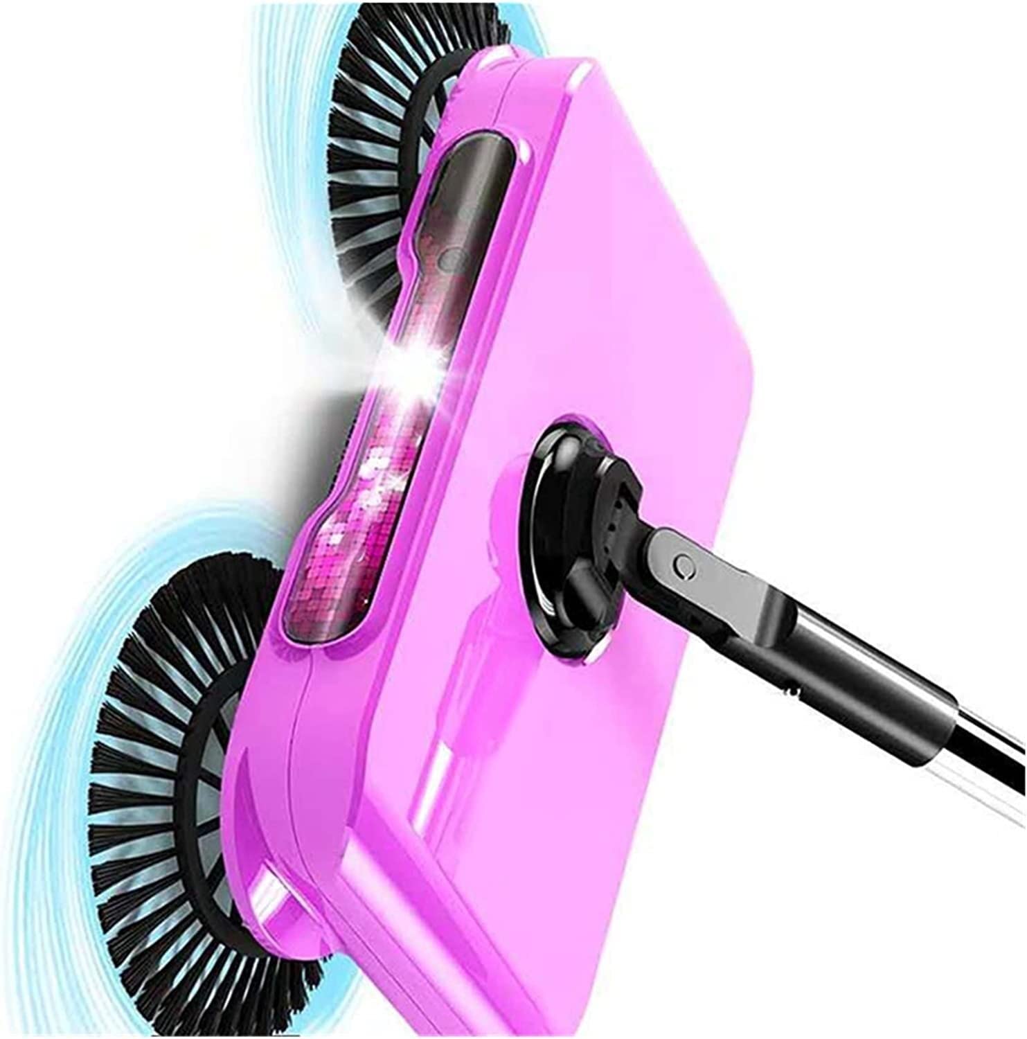 Premium Soft Broom and Dustpan Set - Efficient Floor Cleaning Tools with LED Light & Spin Handle - Ideal for Home, Office, and Hardwood Floors Cleaning