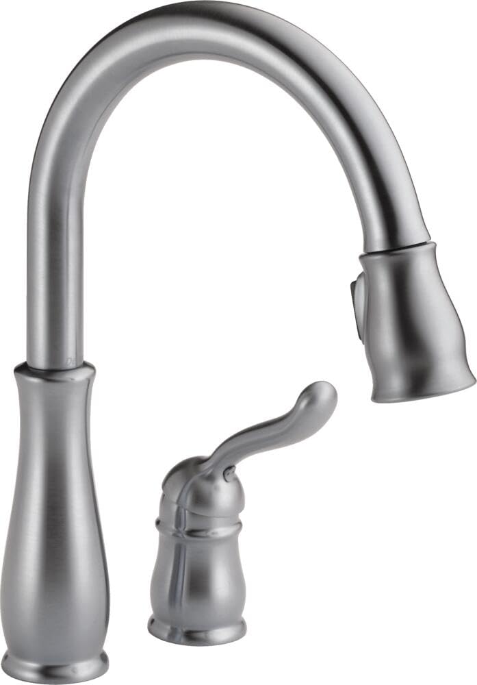Delta Leland Brushed Nickel Kitchen Faucet with Pull Down Sprayer & Magnetic Docking - Arctic Stainless 978-AR-DST - Perfect for Modern Kitchens & Easy Dishwashing
