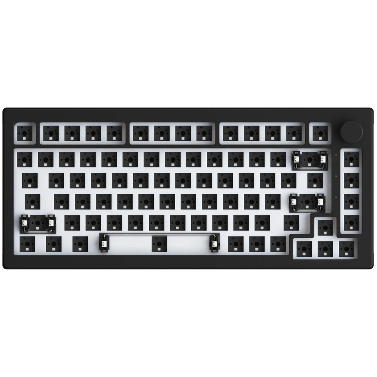 Akko 5075B VIA 75% RGB Wireless Mechanical Keyboard Barebones Kit - Starry Black | Hot-Swappable PCB for Custom Builds | Gaming & Office Typing