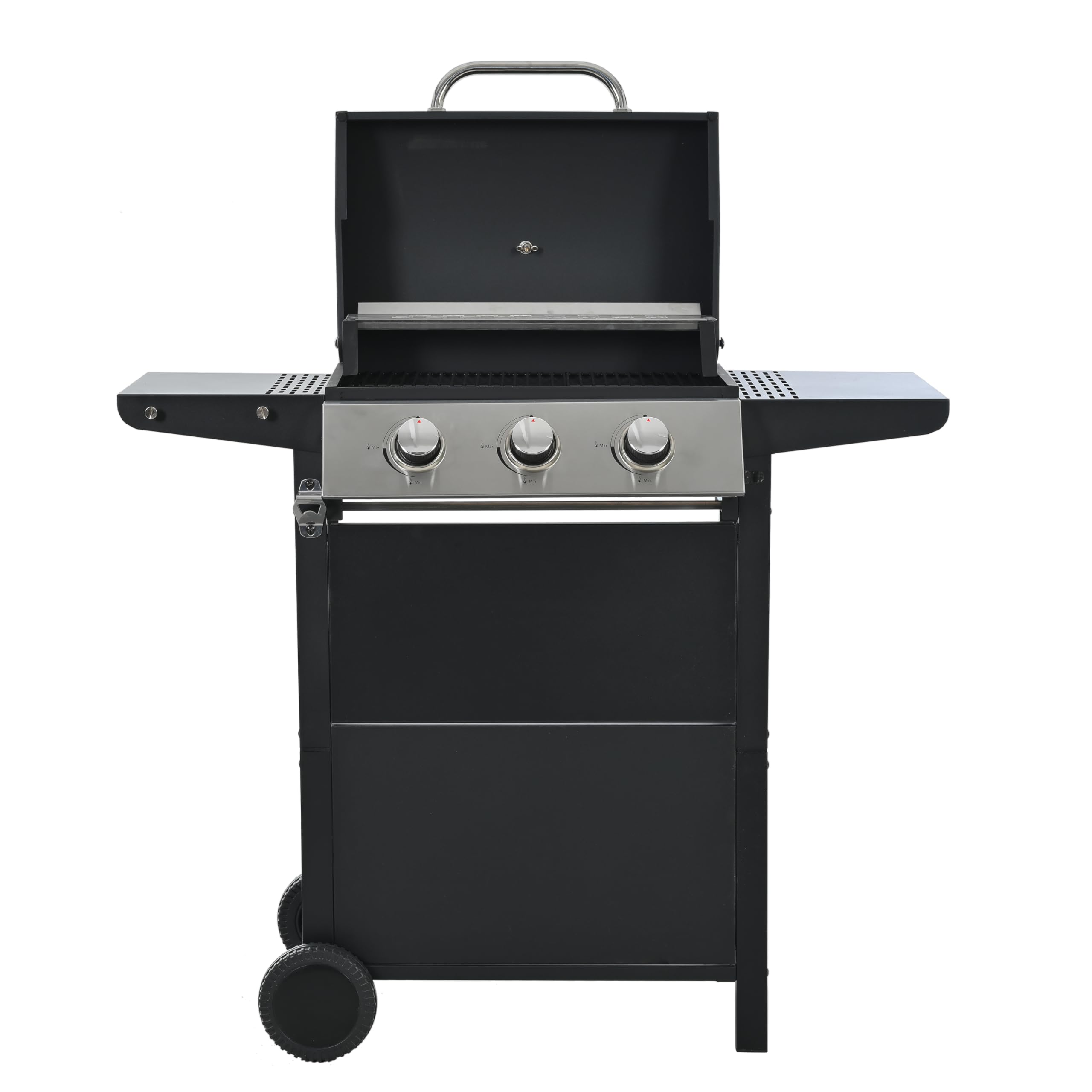 3 Burner Propane Gas Grill - Heavy-Duty Stainless Steel Outdoor BBQ Grill with Wheels & Cabinet Style | Perfect for Backyard Cooking, Garden Parties, and Tailgating Events