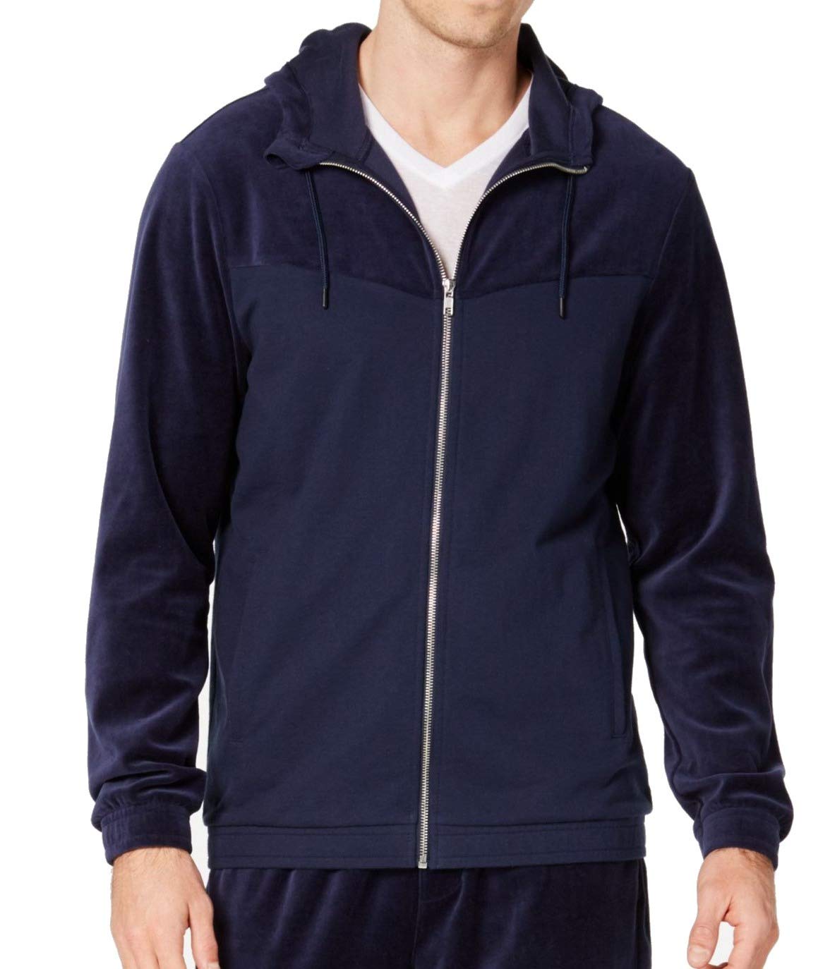 Ideology Men's Velour Fitness Athletic Jacket - Navy Blue - Lightweight Workout Hoodie for Running & Gym - Perfect for Outdoor Sports & Casual Wear
