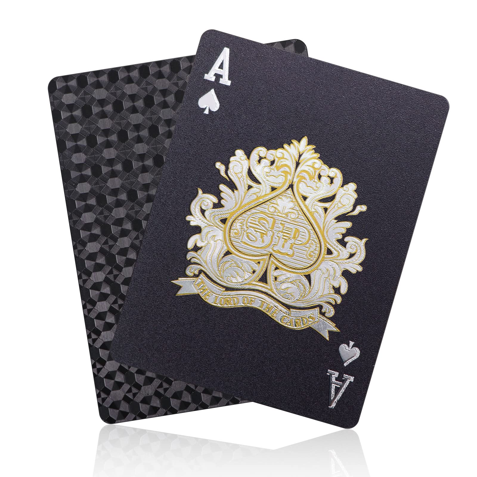 Premium WJPC Black Diamond PVC Poker Playing Cards - Waterproof, Elastic & Durable - Perfect for Casino Nights, Poker Parties & Card Games