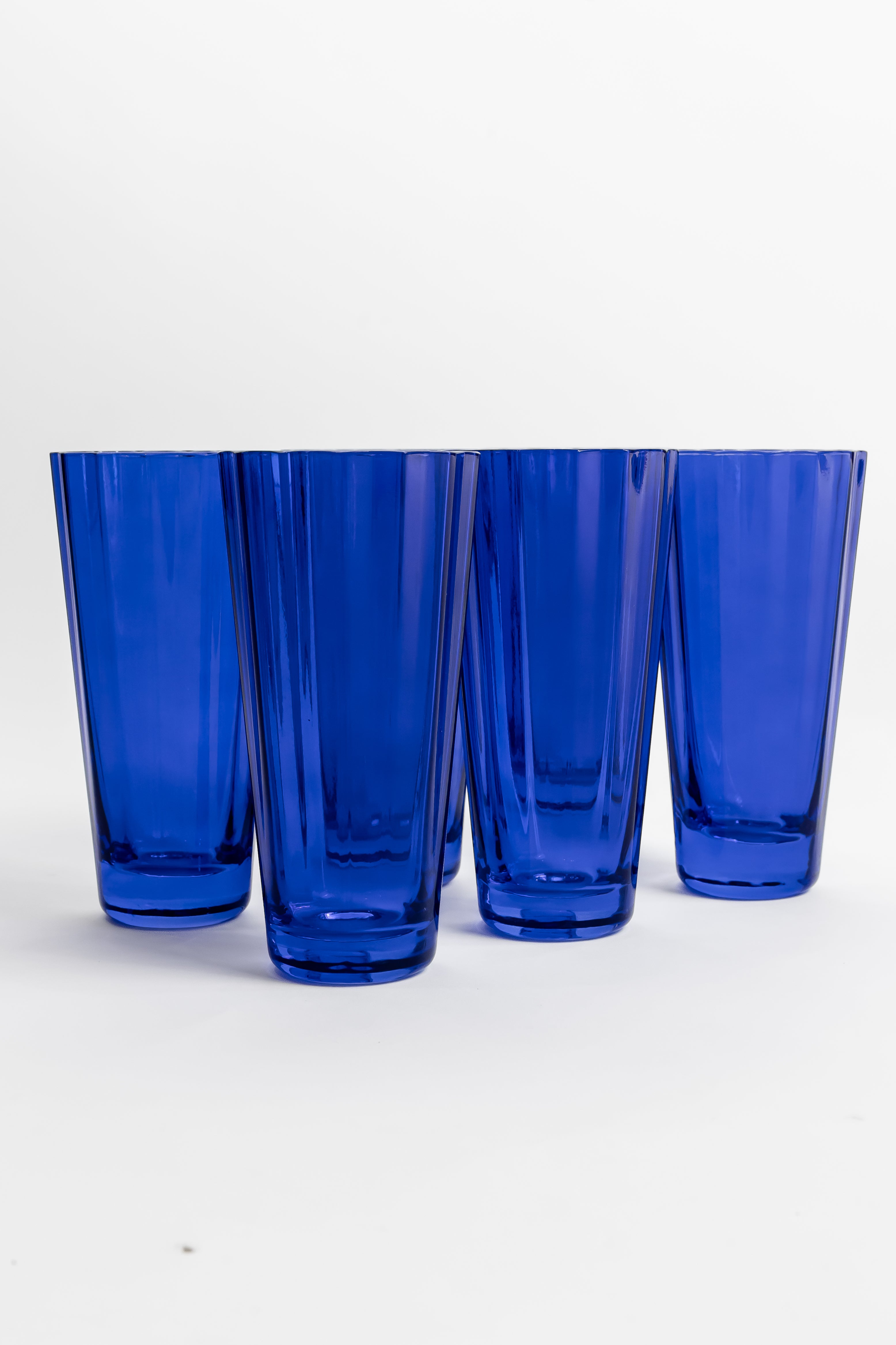Estelle Colored Sunday Highball Glasses Set of 6 - Royal Blue | Elegant Drinkware for Cocktails, Iced Tea & Entertaining