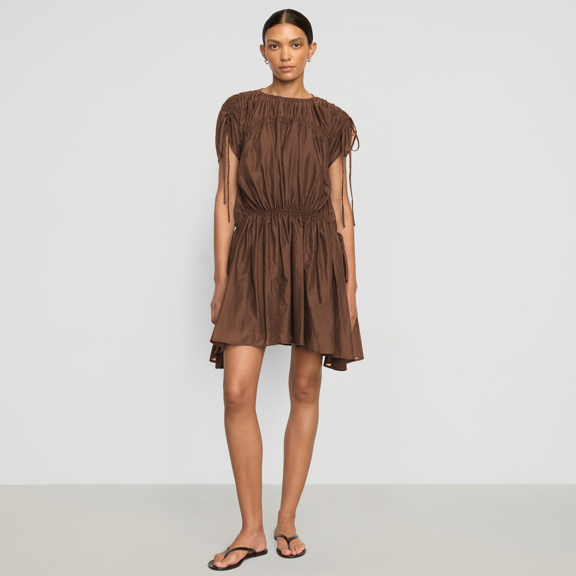 Akemi Tie Shoulder Organic Cotton Dress - Women's Flowy Summer Dress for Beach, Vacation & Casual Wear