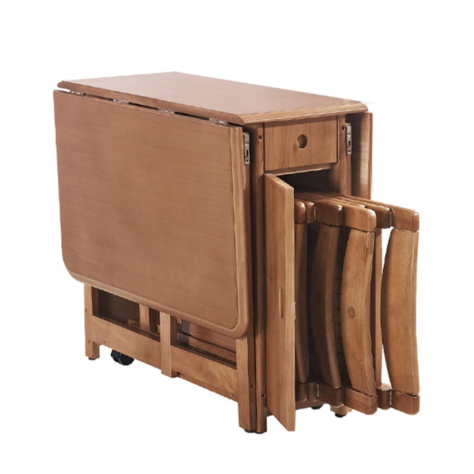 C-Shaped Foldable Drop Leaf Side Table - Multifunctional Space Saving Kitchen & Dining Table with Telescopic Function - Perfect for Small Apartments, Over Bed Use & Compact Living Spaces