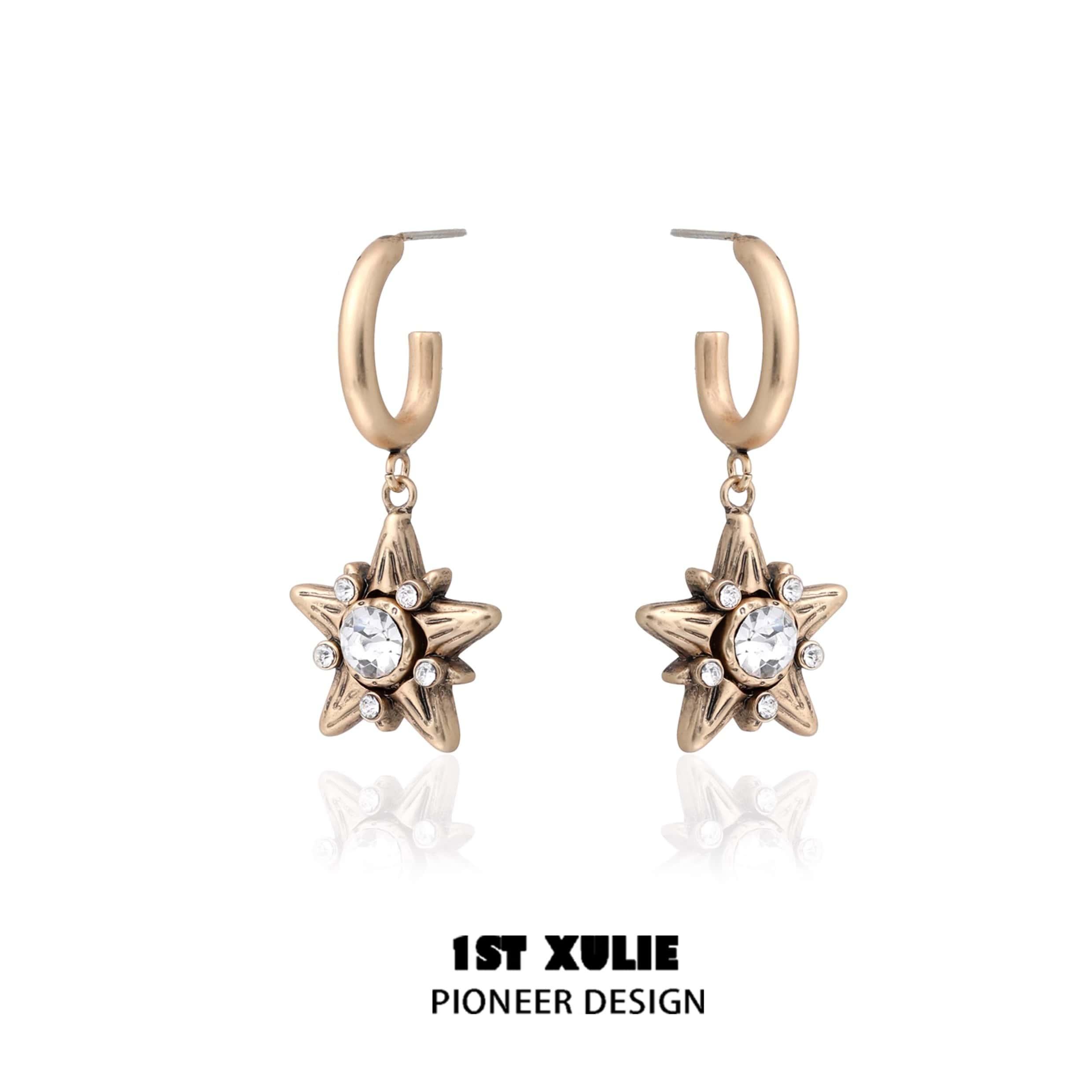Vintage Renaissance Copper Alloy Zirconia Earrings - Elegant Dangle Earrings for Women, Perfect for Weddings, Parties & Special Occasions