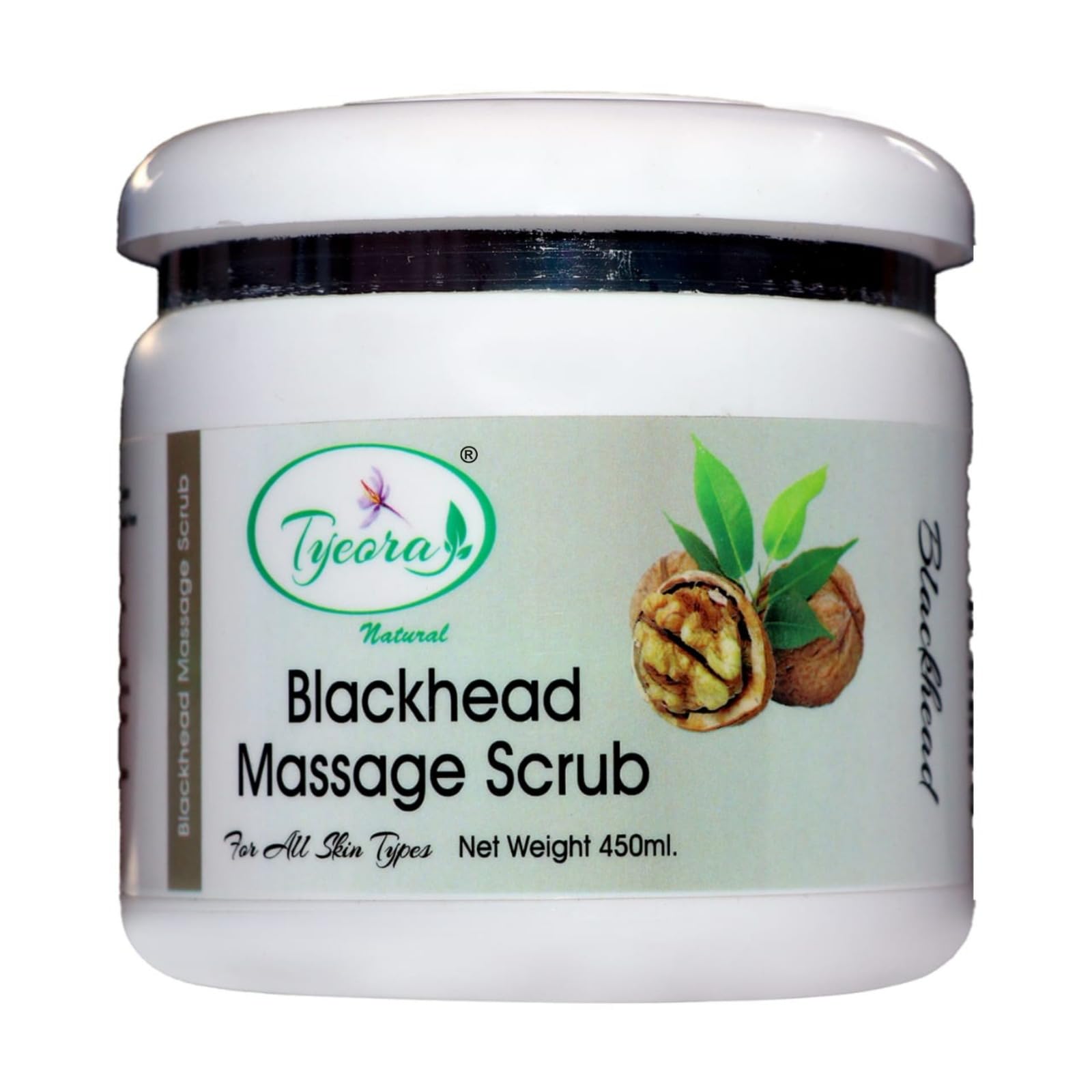 Tyeora Blackhead Busting Massage Scrub - Deep Cleansing & Pore Refining Facial Exfoliator (450ml) for Oily & Acne-Prone Skin | Perfect for Daily Skincare Routine & Spa Treatment