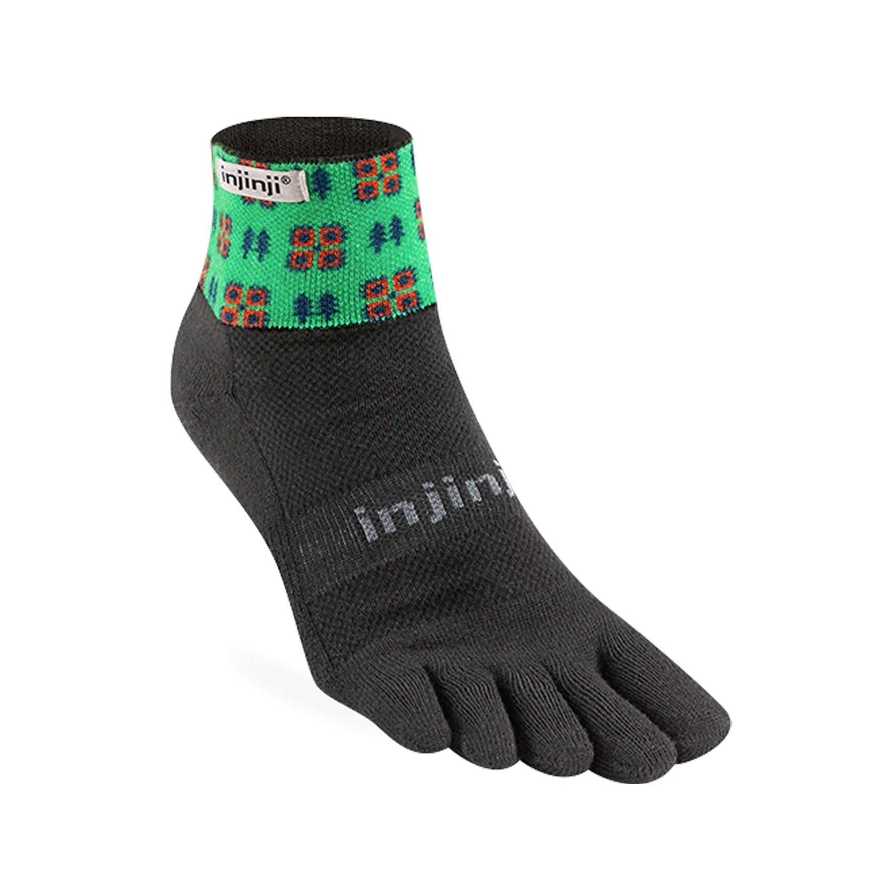 Men's Injinji Trail Artist Designed Mini Crew Socks - Lightweight Hiking & Running Toe Socks for Outdoor Adventures