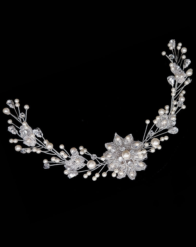 Luxury Pearl Hair Vine for Weddings & Bridal Accessories – Tessa by Kezani | Elegant Headpiece for Brides, Bridesmaids & Special Occasions
