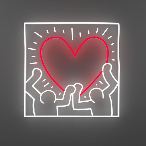 Radiant Heart Neon Light - LED Wall Decor for Bedroom, Living Room, Bar - Romantic Gift for Valentine's Day, Anniversary - Perfect for Home, Cafe, Wedding Decorations