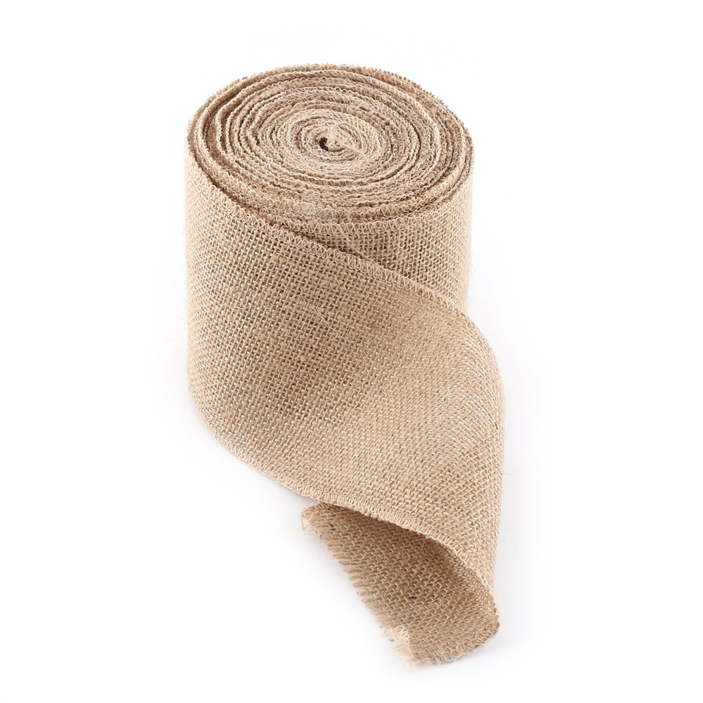 Natural Jute Ribbon 10M - Rustic Burlap Table Runner for Wedding Decor, 5CM Wide Woven Hessian Fabric - Perfect for Rustic Weddings, DIY Crafts, and Farmhouse Home Decor