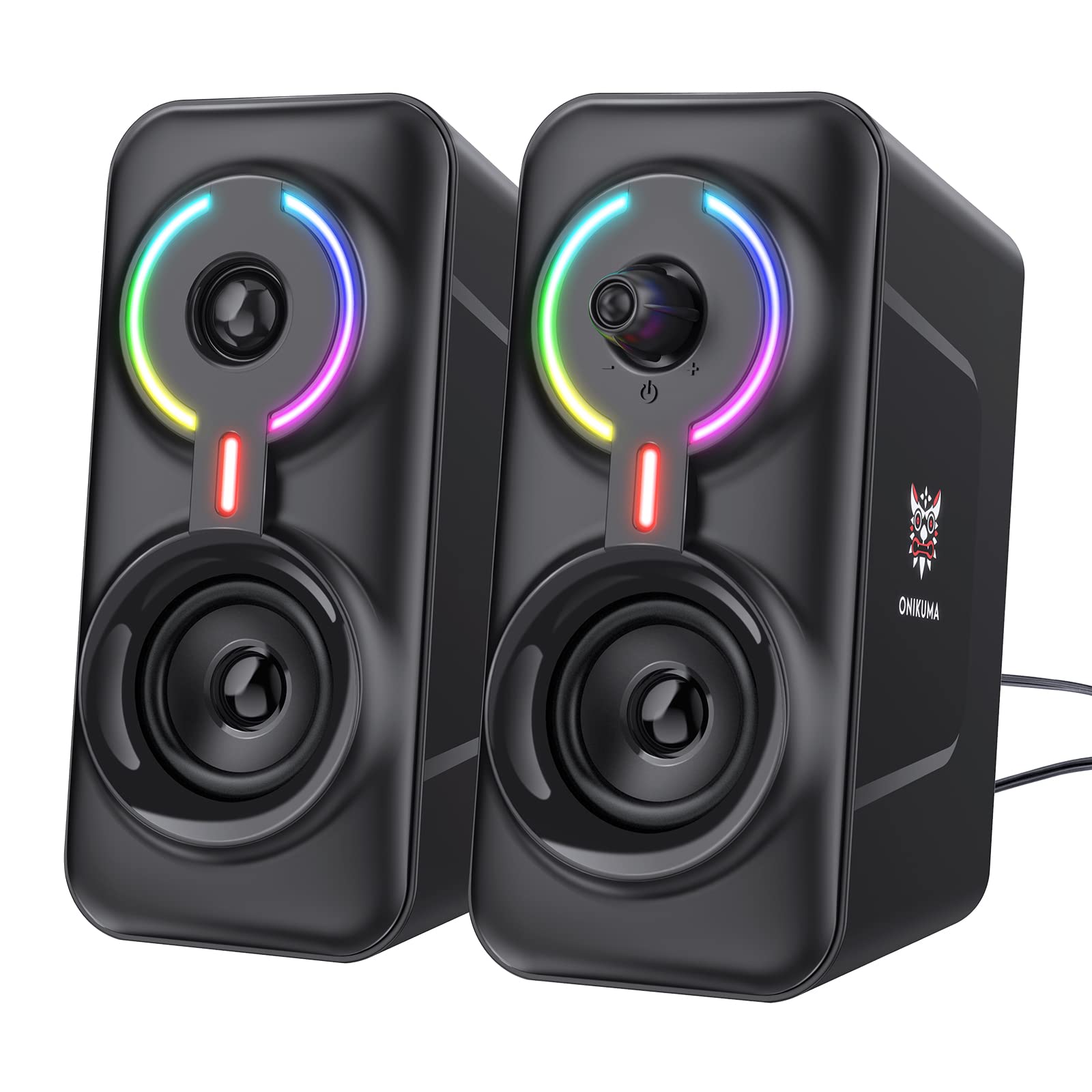 zhhcyyds L6 电脑桌面音箱，蓝牙/3.5mm接口PC音响，RGB USB立体声书架音箱，电竞游戏音箱，笔记本电脑外接音箱，适用于工作室投影仪、家庭影院和办公会议