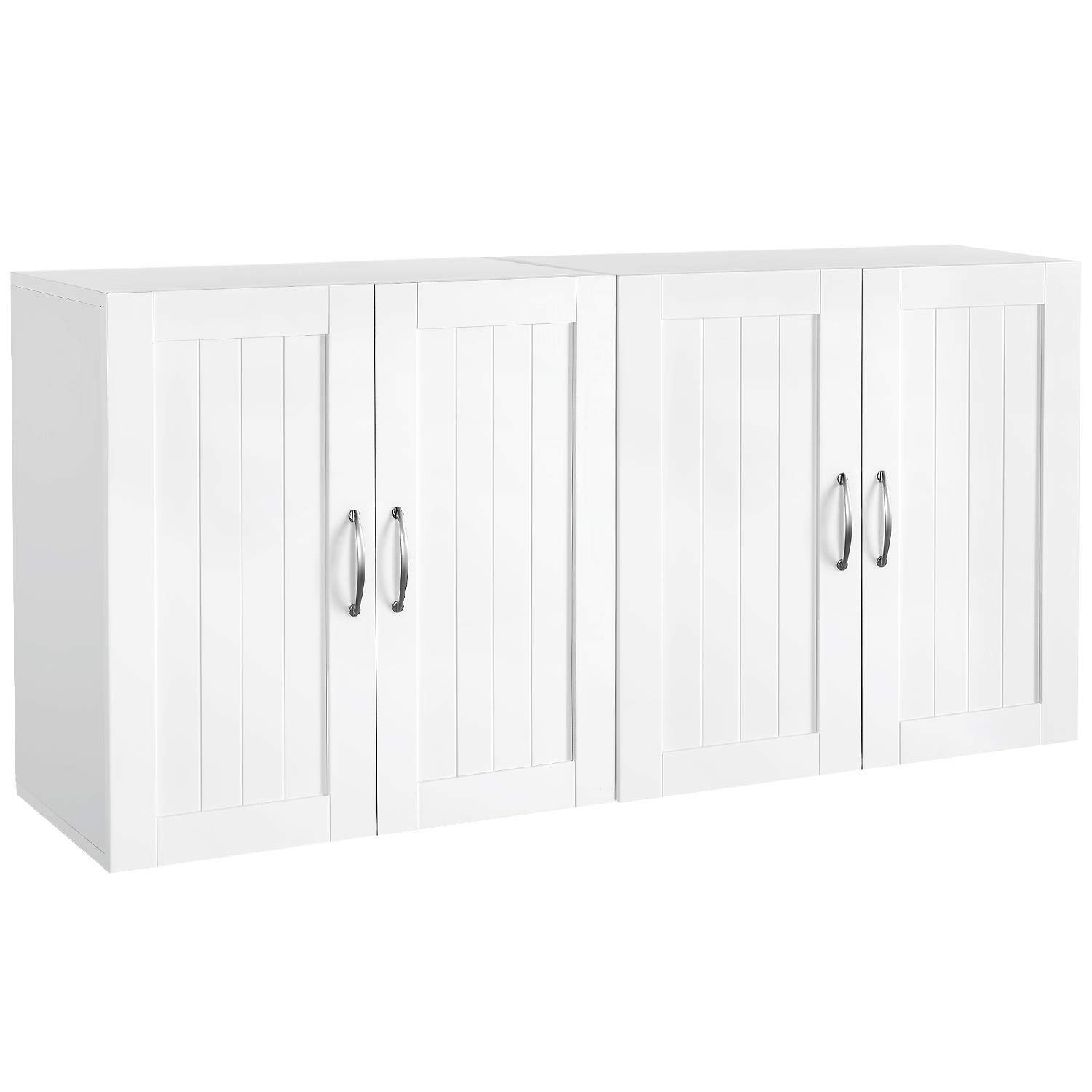 Yaheetech White Wall Mounted Bathroom Medicine Cabinet - 2 Door Storage with Adjustable Shelf, 23.4
