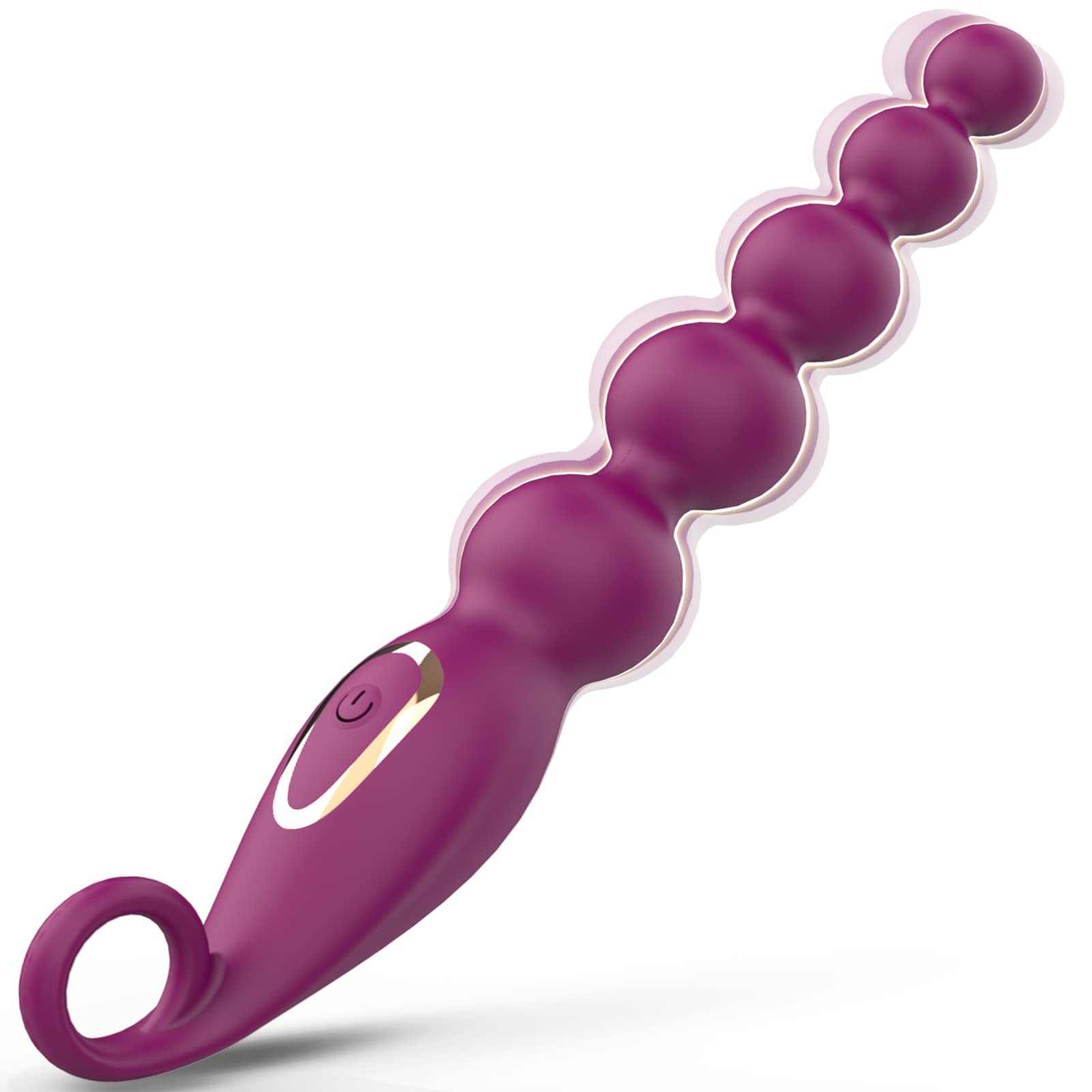 Vibrating Anal Beads & Prostate Massager for Men - Pleasure Toy for G-Spot & Clitoral Stimulation, Couples Adult Sex Toy (Wine Red) | Perfect for Solo Play, Partner Exploration & Sensual Enhancement
