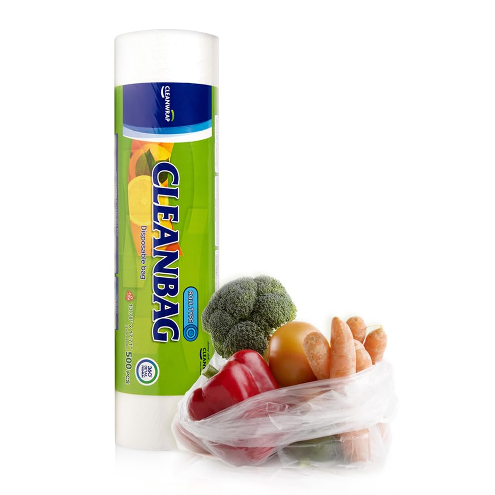 CLEANWRAP Food Storage Roll Bags 500 PCS (13.78