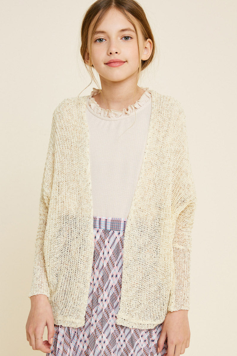Lightweight Semi-Sheer Dolman Sleeve Cardigan Sweater for Women - Soft Knit Open Front Cover-Up for Spring/Summer Layering, Office Wear & Casual Outfits