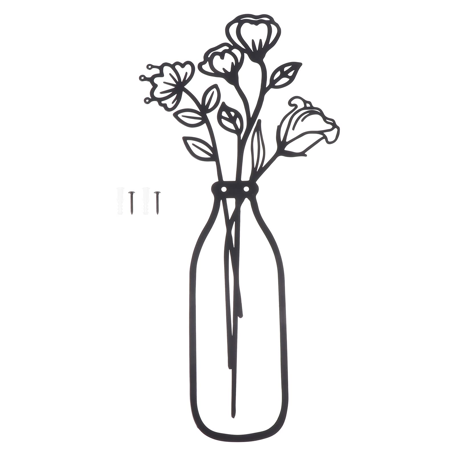 BESPORTBLE Iron Wall Hanging Vase Pendant - Indoor Outdoor Decor for Living Room, Bedroom, Garden & Patio - Rustic Wall Art Hanging Ornament for Home and Yard Decoration