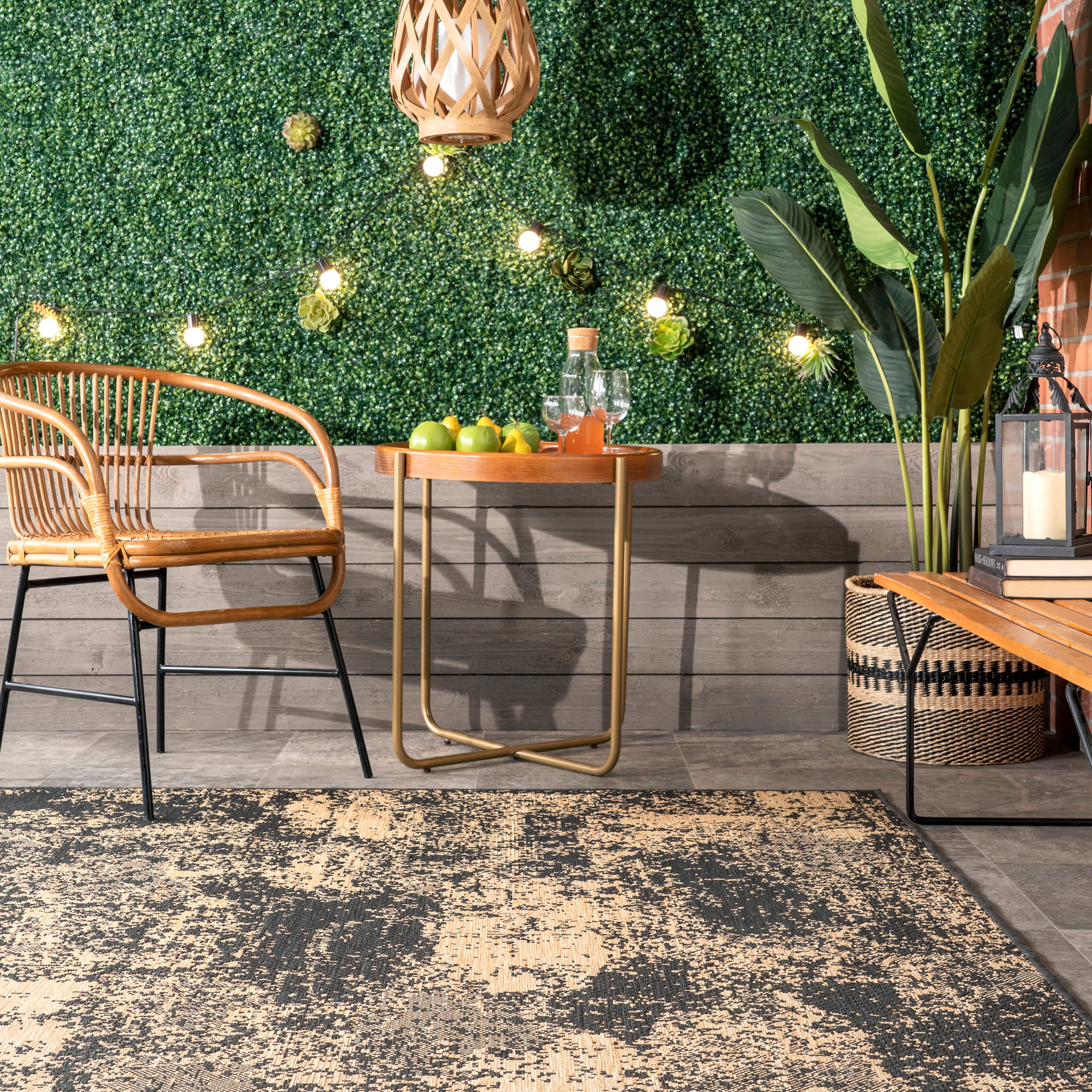 Abstract Indoor/Outdoor Area Rug in Charcoal - Perfect for Patio, Living Room & Bedroom Decor