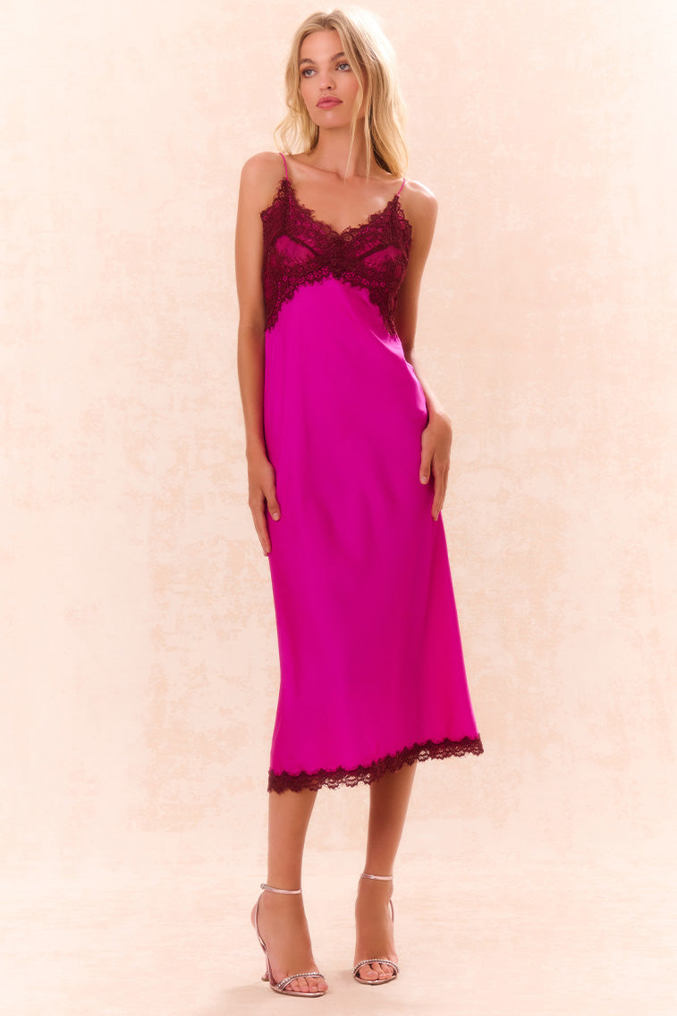 Ameliane Elegant Lace Trimmed Slip Dress for Women - Sexy Nightwear & Lingerie for Date Night, Bridal Shower, and Special Occasions