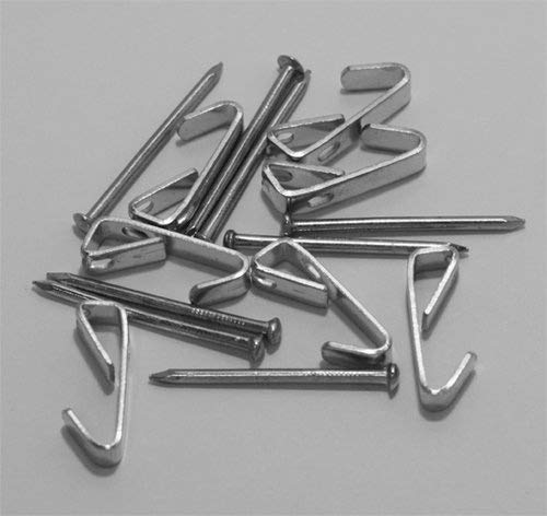 100 Pack of 10 LB Zinc Plated Steel Picture Hangers with Nails - Heavy Duty Wall Hooks for Hanging Frames, Mirrors & Artwork - Perfect for Home, Office & Gallery Decor