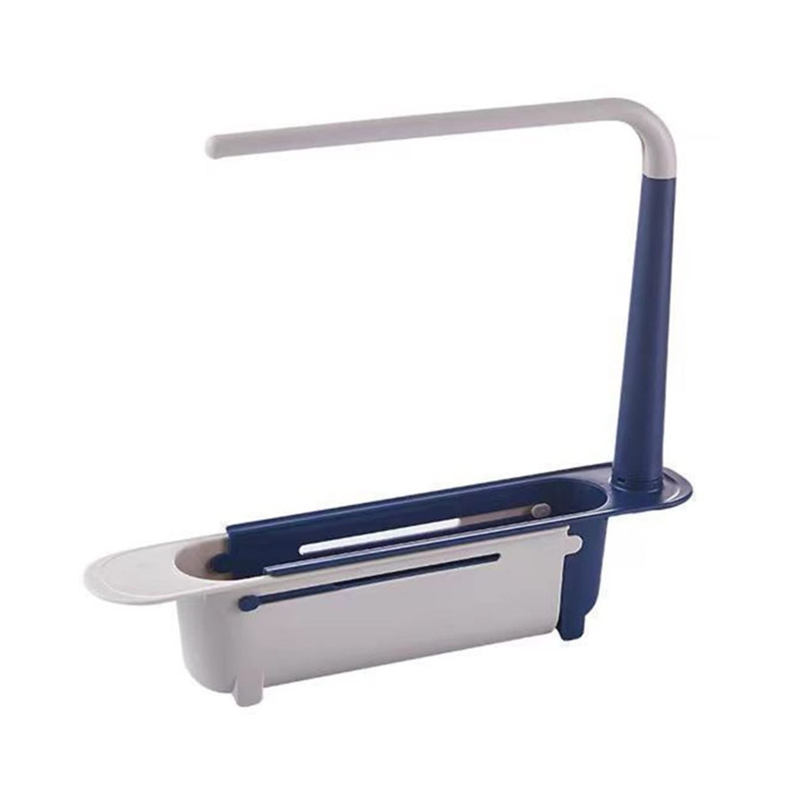 Expandable Sink Shelf Organizer - Adjustable Kitchen Sink Storage Rack with Soap & Sponge Holder - Space Saving Drain Basket for Dishes, Utensils & Cleaning Supplies - Perfect for Small Kitchens & Apartments (Blue) - Ideal for Organizing Under-Sink Areas, Countertop Storage & Kitchen Corner Spaces