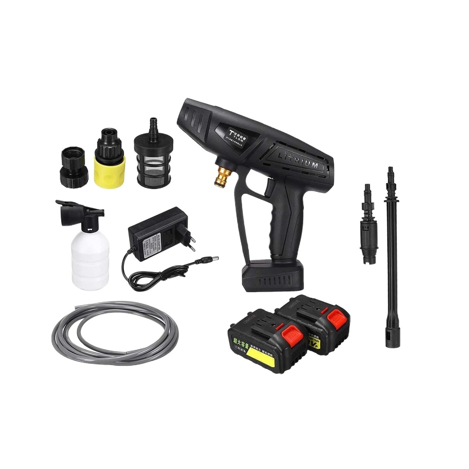 YKLL 20000mAh Wireless Car Pressure Washer Gun - 40Bar High Power Portable Car Wash Kit with Snow Foam Generator for Auto Detailing, RV, Boat & Home Cleaning (Upgrade Version 3) - Perfect for Driveway Washing, Vehicle Maintenance & Outdoor Cleaning