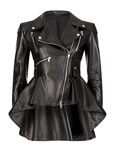 Stylish Women's Peplum Leather Jacket - Genuine Leather Outerwear for Fashion & Comfort | Perfect for Office, Date Night & Casual Outings