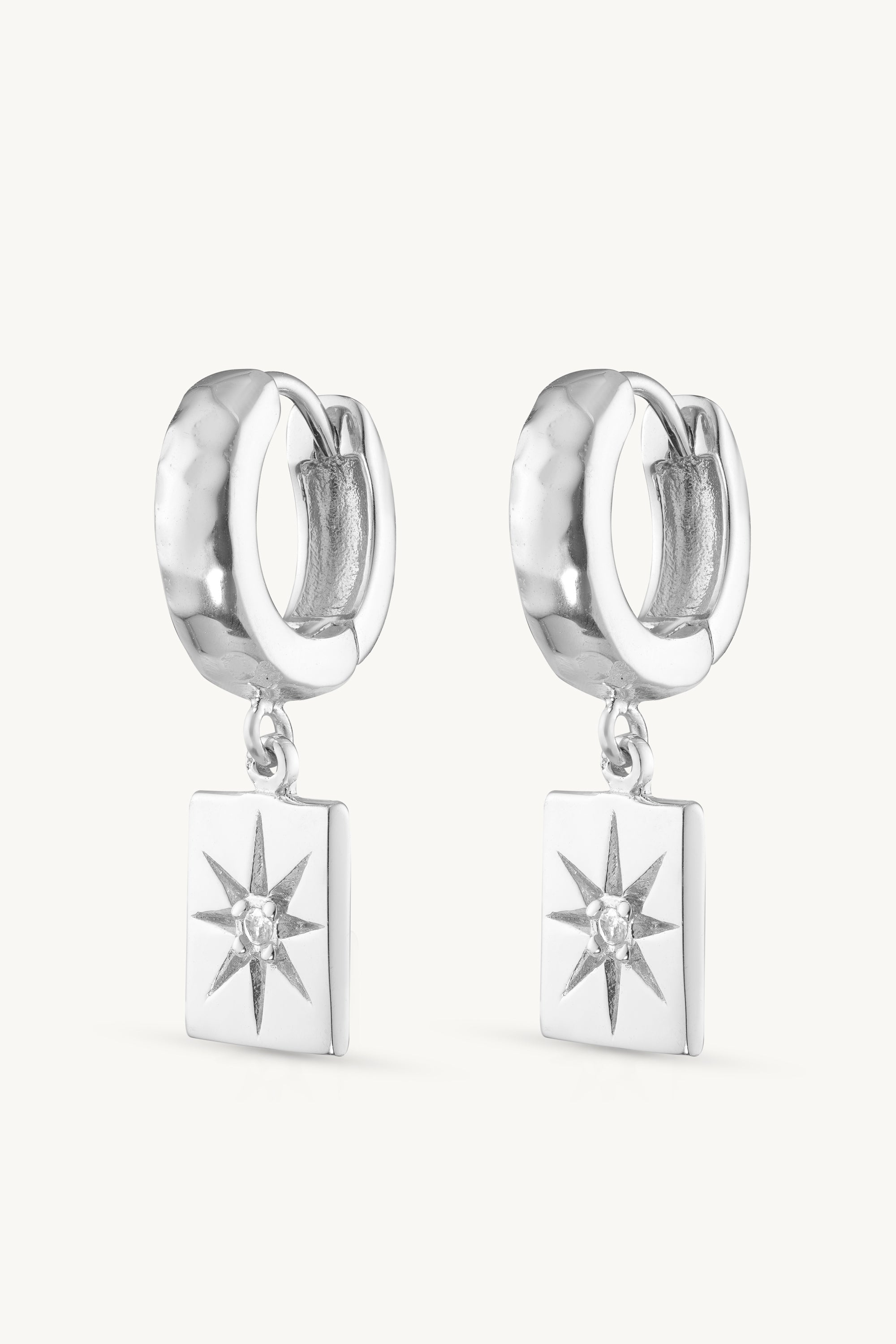 Starry Night Silver Huggie Earrings for Women - Dainty Cartilage Hoops for Everyday Wear | Perfect for Gifts, Parties & Casual Outfits