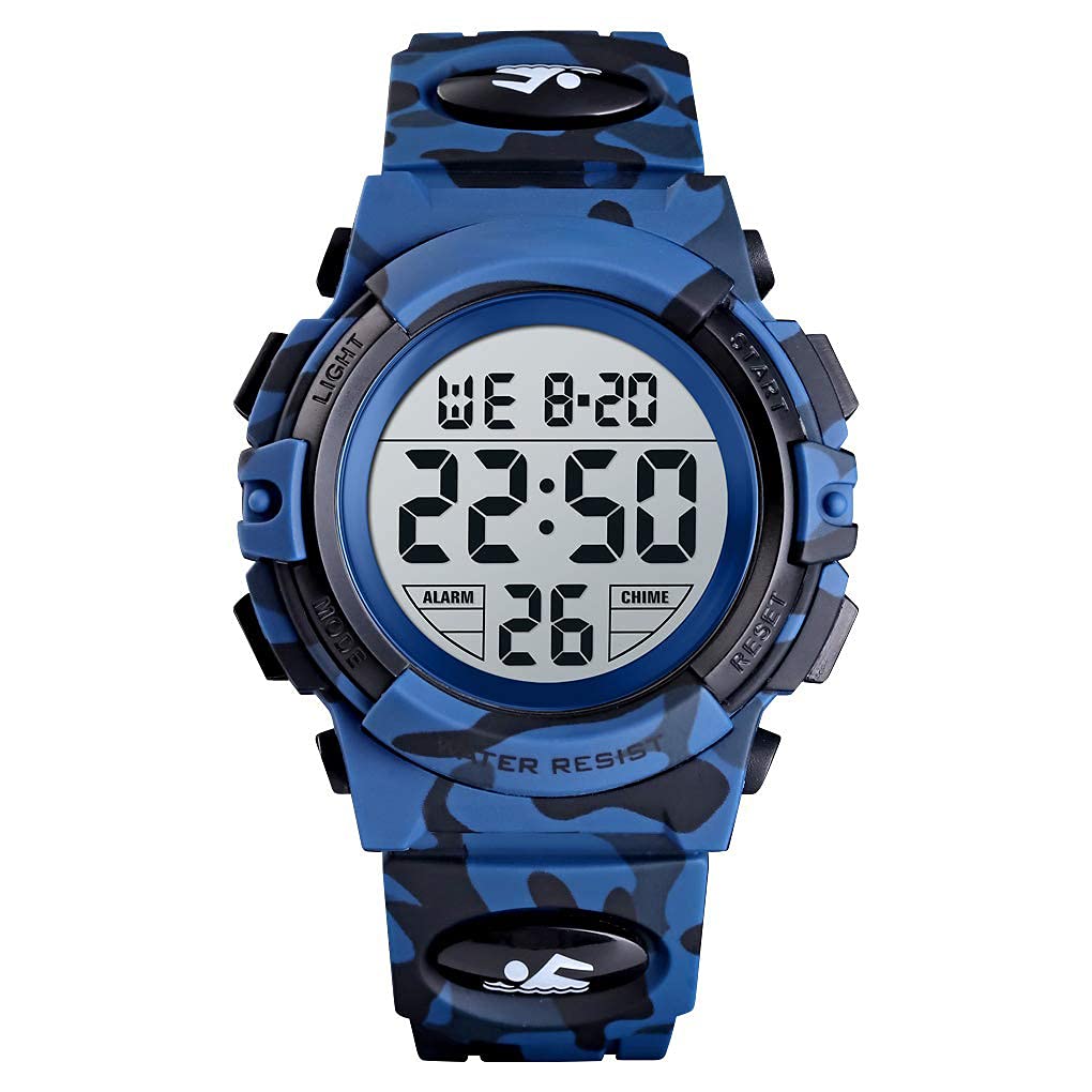 PASNEW Men's Digital Sports Watch - LED Display, Waterproof, Multifunction Outdoor Watch for Running, Hiking & Fitness (Black)