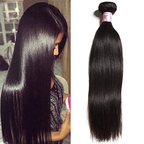 UNice Hair Icenu Series 10A Malaysian Straight Virgin Human Hair Weft Extensions - 26 Inch Unprocessed Natural Black for Length & Volume - Perfect for Daily Wear, Styling & Special Occasions