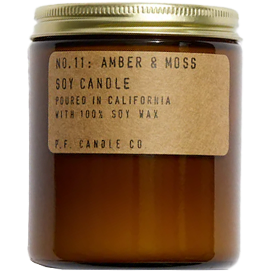 Amber & Moss Scented Soy Candle 7.2oz - Handmade Natural Aromatherapy Candles for Home, Relaxation & Meditation