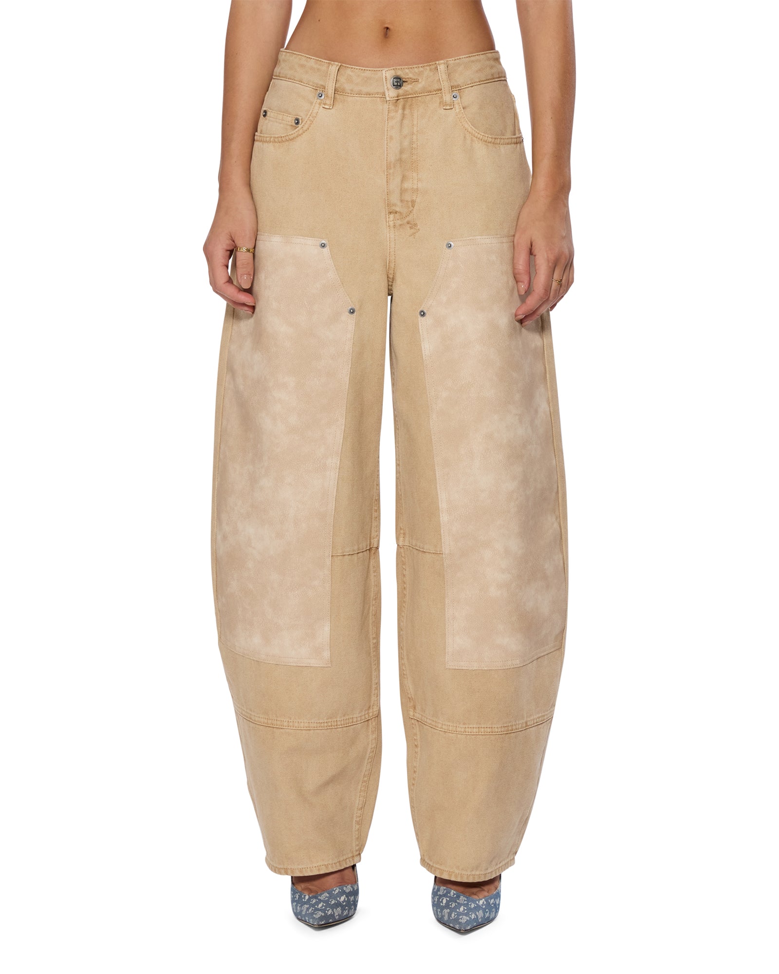 Premium Barrel Jean Carpenter Oat - High-Quality Denim Pants for Men & Women | Perfect for Workwear, Outdoor Adventures & Casual Style